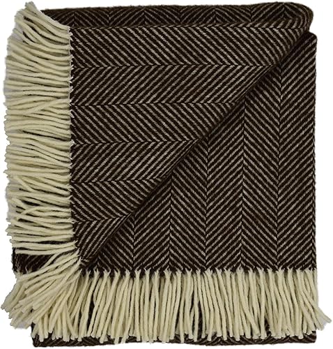 Prince of Scots Highland Tweed - Manta de lana virgen 100% pura (grano de vainilla)