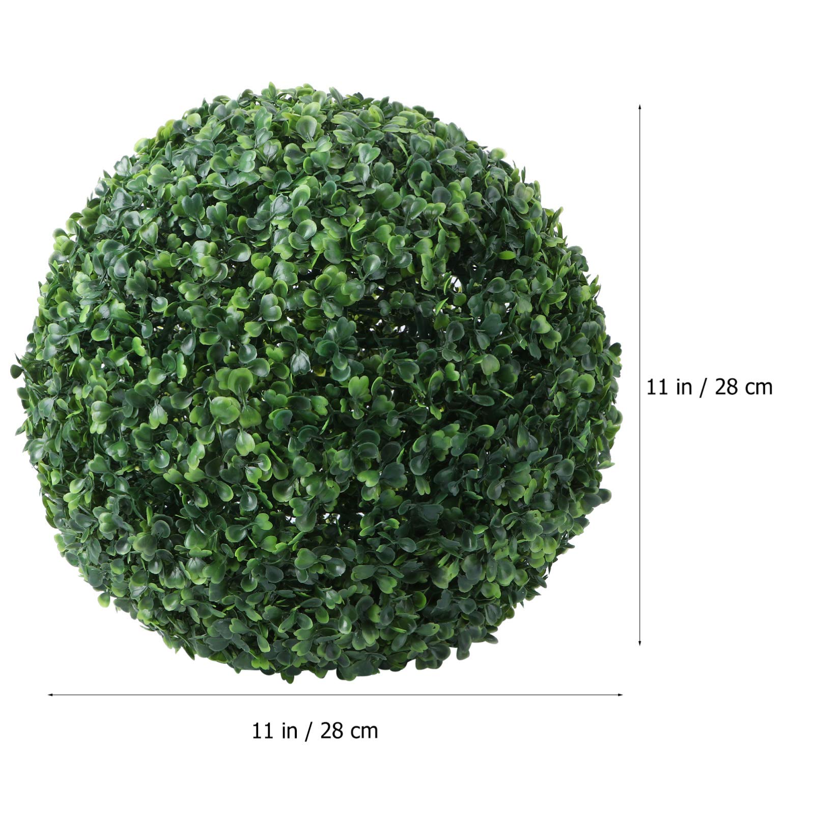 ABOOFAN Artificial Plant Topiary Ball Decorative Faux Boxwood Balls Green Grass Plant Ball Spheres for Backyard Balcony Garden Restaurant Valentines Day Wedding Party Decor 28cm