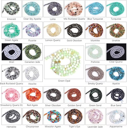 Miniatura 4 de VIVANILLA Cuentas de cortina redondas redondas sueltas con microláser de 0.118 pulgadas (0.118in) para hacer joyas, calidad AAA de 15.5 pulgadas