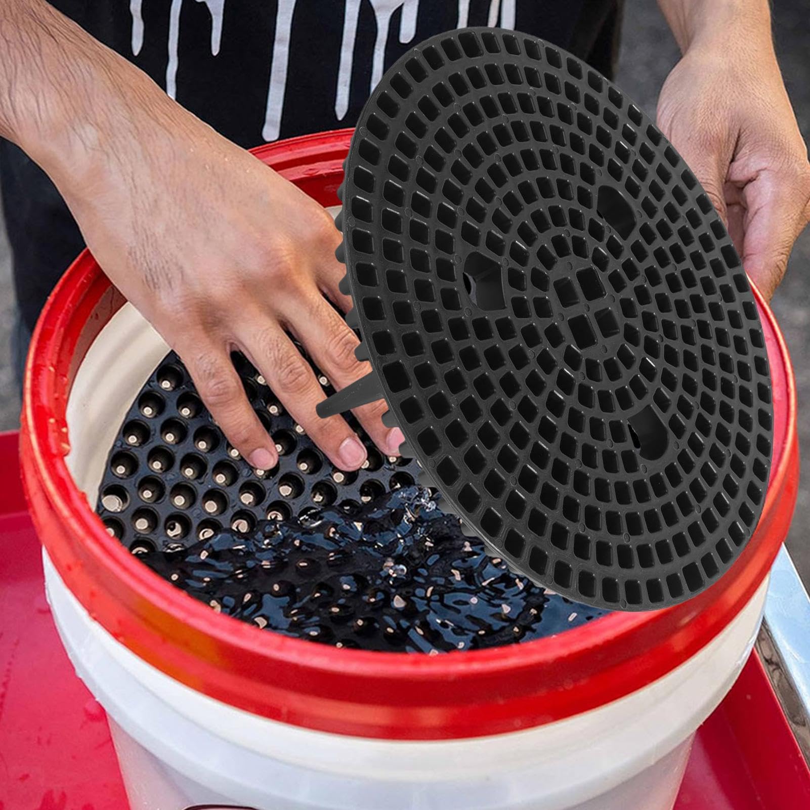 Filtro Atrapasuciedad Para Cubo De Lavar Coche | Trampa De Residuos Para Evitar Rayaduras (color Negro O Rojo)