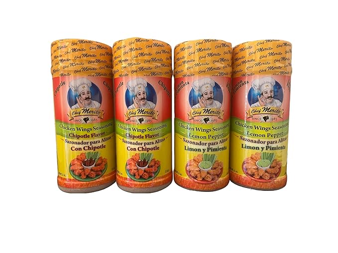 Chef Merito Chipotle Lemon Pepper Chicken Wings Seasoning, Bundle (2 Chipotle , 2
