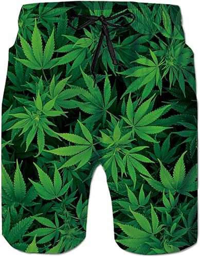 Men's Swim Trunks Quick Dry 3D Printed Beach Board Shorts with Pockets Cool Mesh Lining Bathing Suits