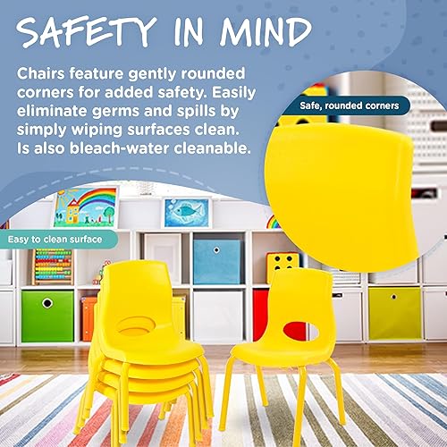 Miniatura 6 de Angeles Silla MyPosture de 8 pulgadas de alto, amarillo, AB8008PY, muebles de aula de escuela en casa, asiento flexible, silla de escritorio escolar