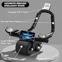 Vista 4 de 2026 New Ab Roller Wheel with Knee Mat &Timer, Automatic Rebound Abdominal Wheel, Ab Abdominal Exercise Roller with Elbow Support, Abs Workout