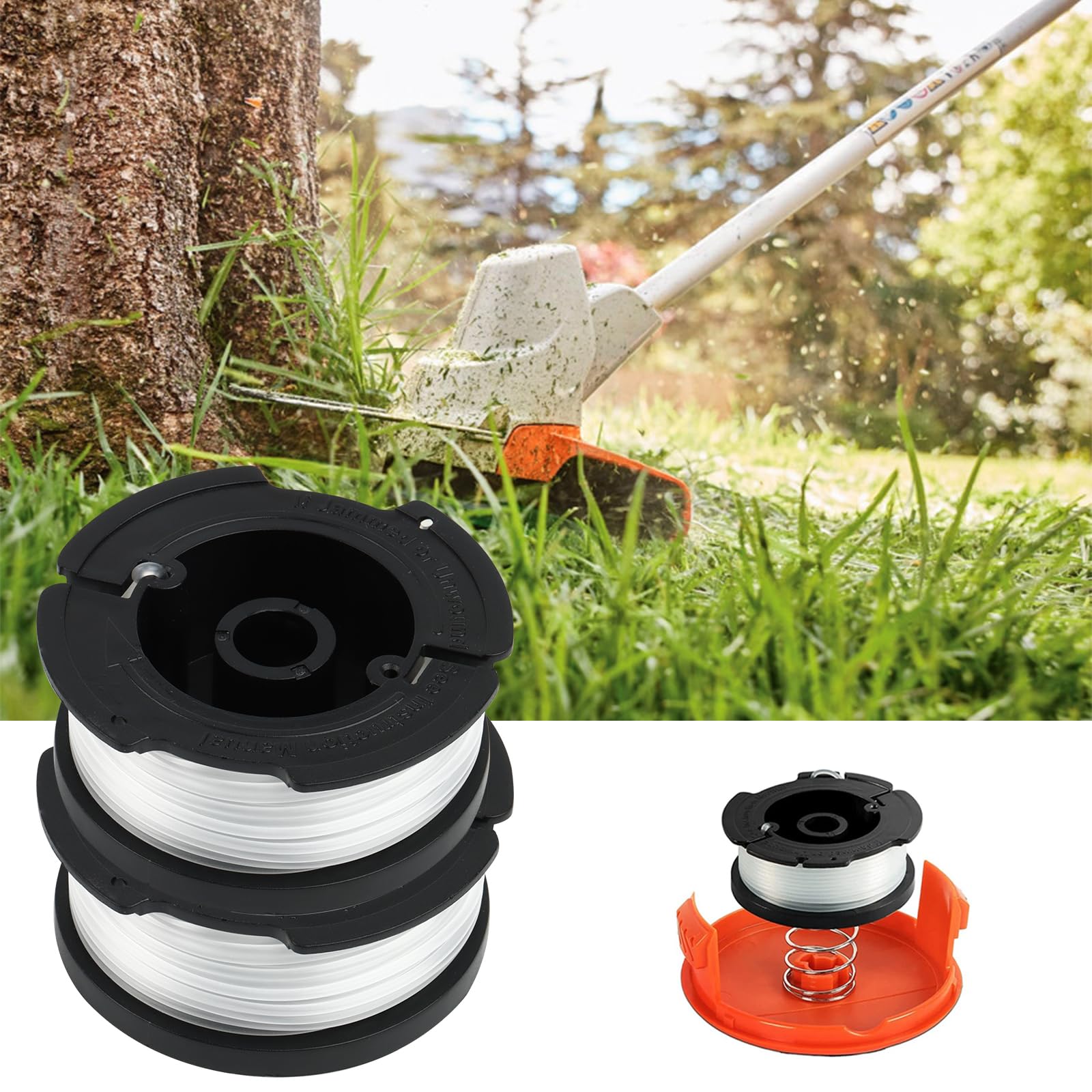 Lot 4+1 Bobines Fil Coupe-Bordure Black+Decker GL250/GL310/GL360 - Fil 20 Ft 0.065" + Couvercle - Rechange Prêt à L'Emploi !