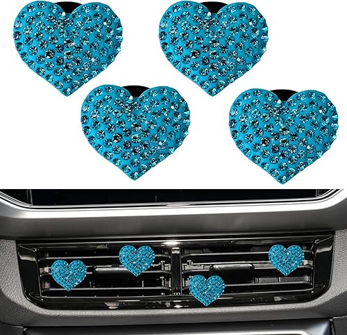 Miniatura 1 de 4 clips brillantes para ventilación de automóvil, clip de salida de aire acondicionado para automóvil, accesorios de diamantes de imitación de