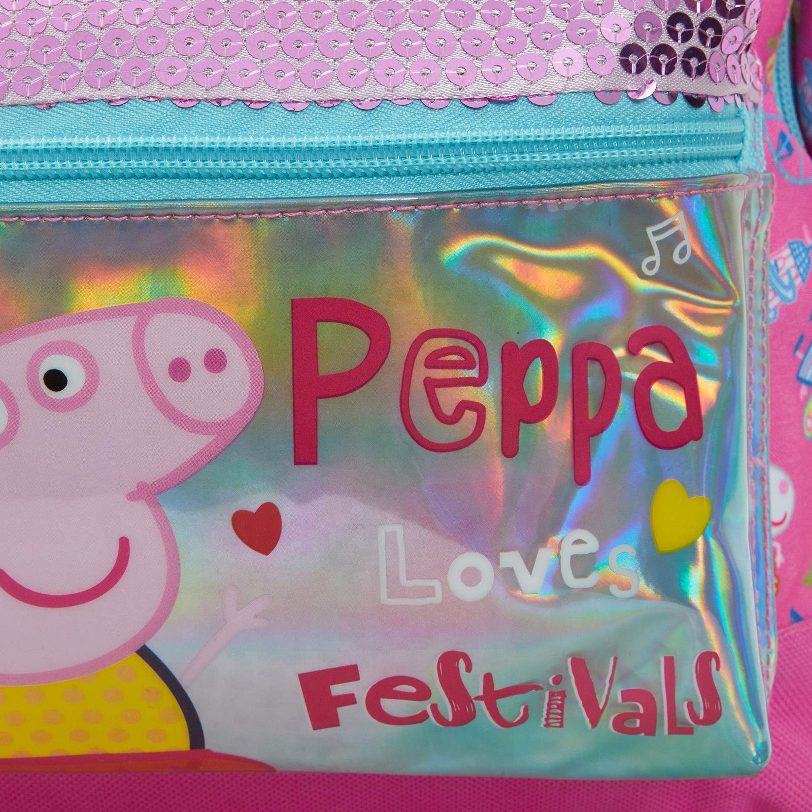 Sac à Dos Peppa Pig Luxe Sequin Sac à Dos Fille Rose École Sac à déjeuner pour Tout-Petits