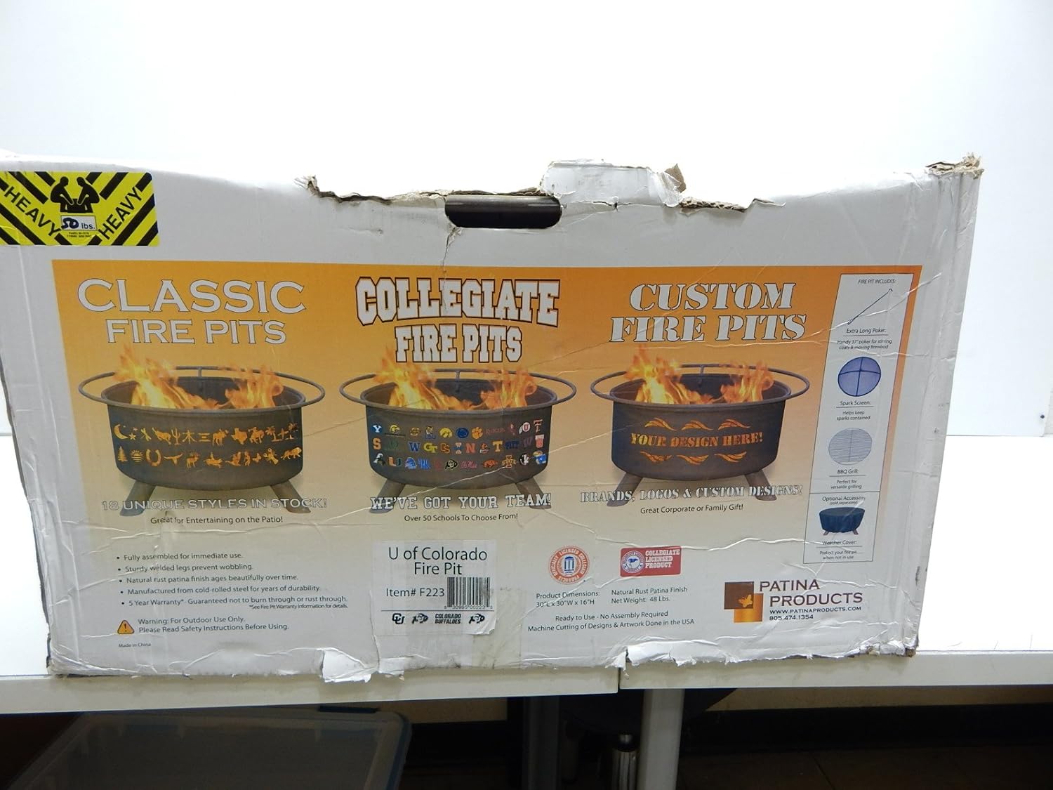Patina Products F223, 30 Inch University of Colorado Fire Pit