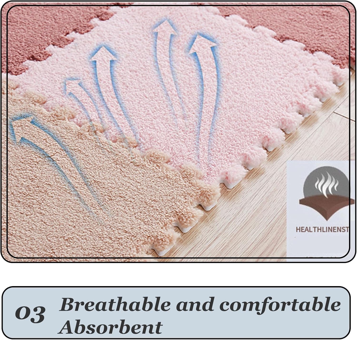 LNNNW Plush Piezas Alfombra Puzzle Alfombra de Espuma de Felpa for Gatear, Alfombra Cuadrada entrelazada de Rompecabezas, Alfombra Antideslizante DIY, 10/12/16/20 Uds.(Bianco,16pcs)