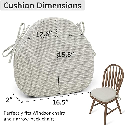 Miniatura 6 de Shinnwa Windsor - Juego de 4 cojines para sillas de comedor, cojines de asiento para sillas de cocina, cojines de espuma de alta resistencia con