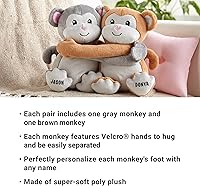 Vista 3 de Let's Make Memories 30369451 - Monos de peluche personalizados para parejas, diseño de animales de peluche, multicolor