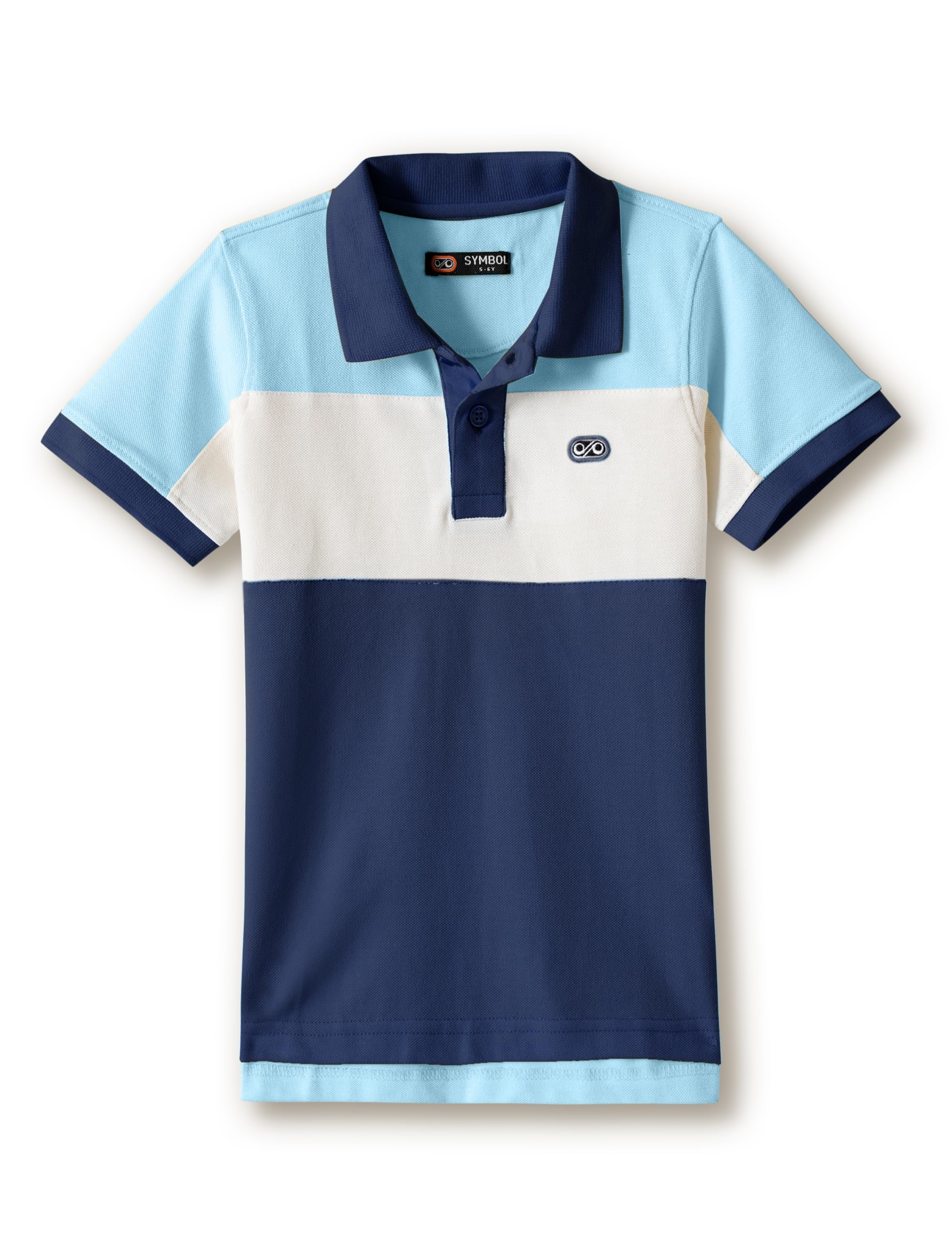 Amazon Brand - Symbol Boy's Color Block Regular Fit Polo Shirt