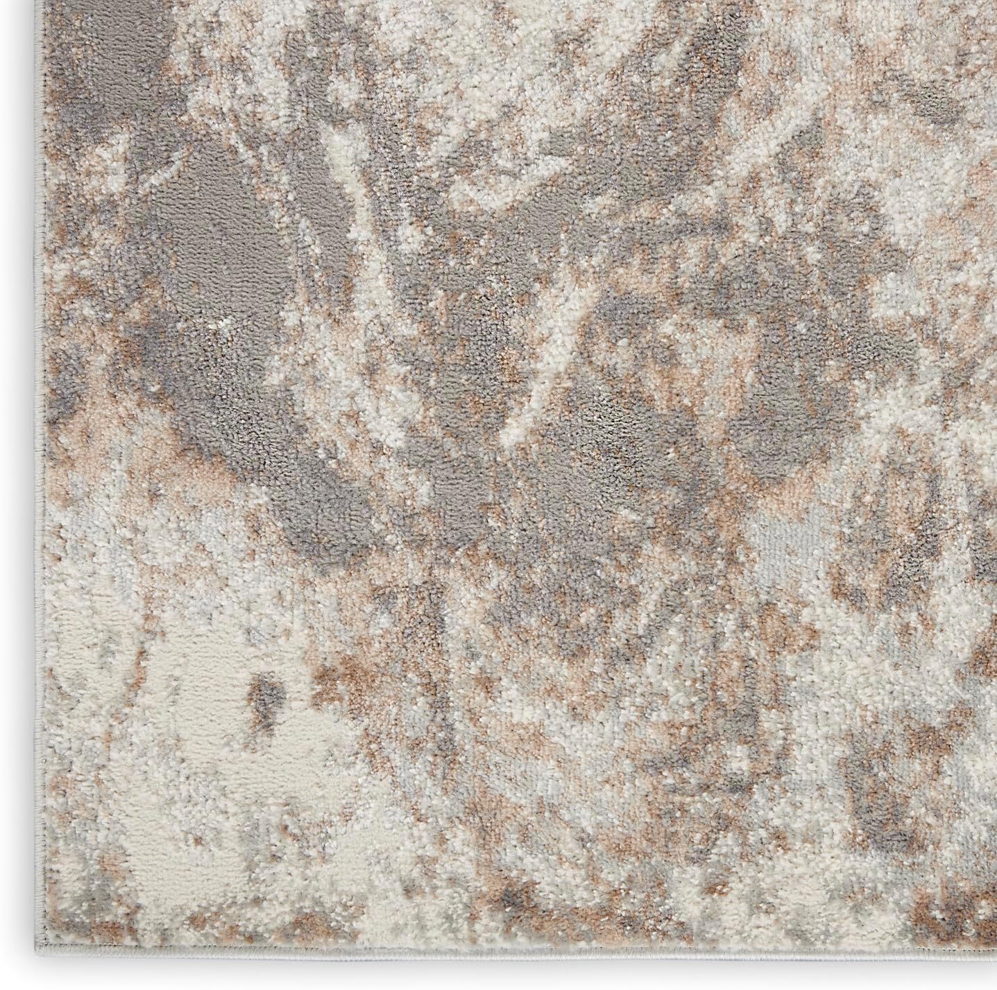 Nourison Home Elation Ivory Grey 9' x 12' Area Rug - Easy Clean, Non Shedding, Bed Room, Living Room, Dining Room, Kitchen (9' x 12')