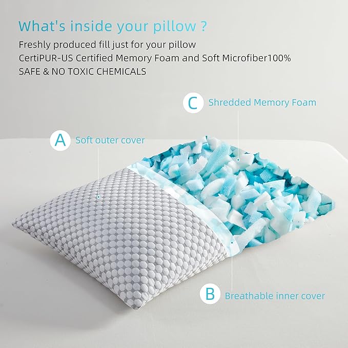 Almohada Memory Foam Queen Refrescante con Soporte Cervical miniatura 5