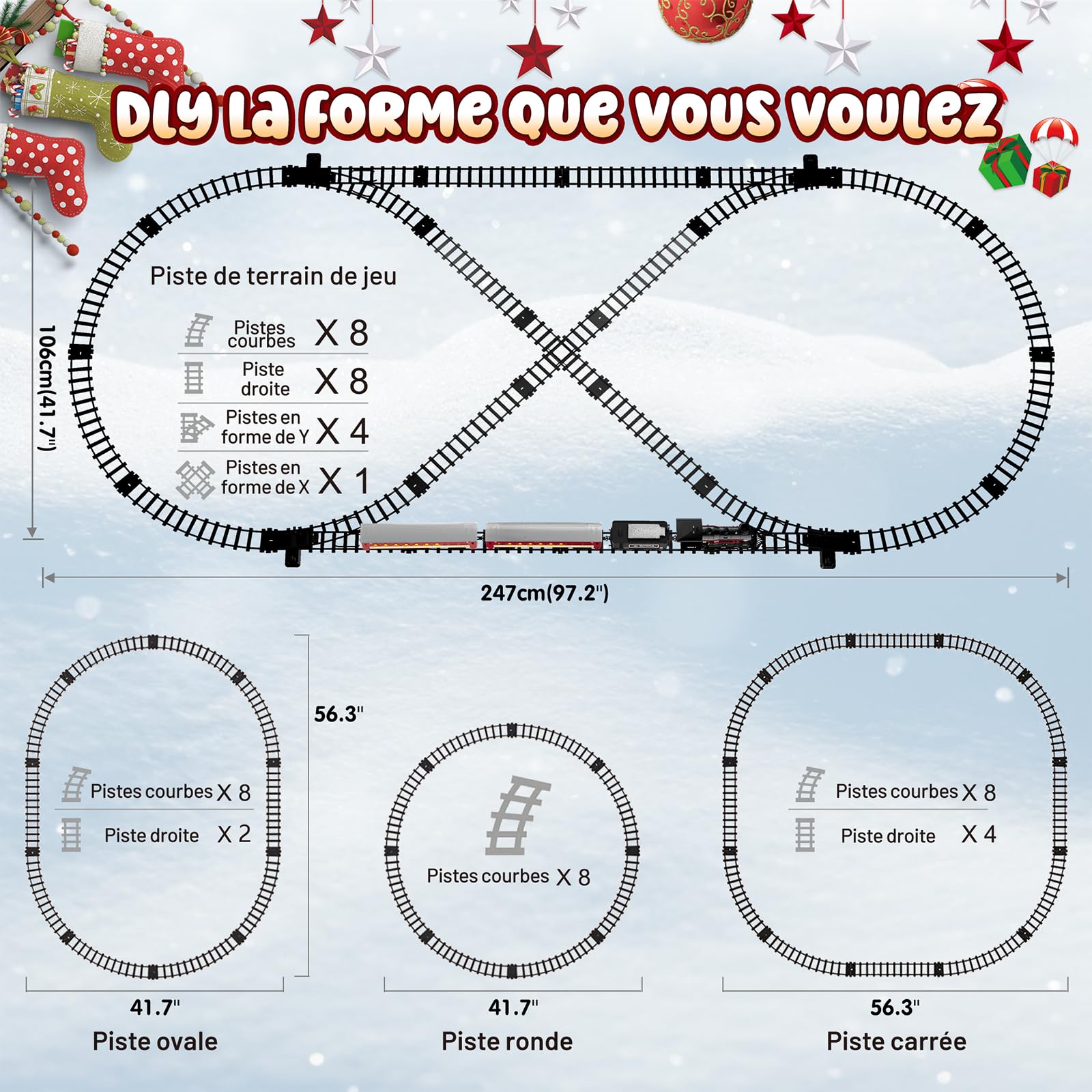 Hot Bee Jouet De Alliage Train Électrique À Vapeur, Rechargeable Train Electrique Enfant, Locomotive à Vapeur avec la Fumée Lumineuse et Le Son, Cadeaux de Noël Anniversaire pour Enfants Adulte