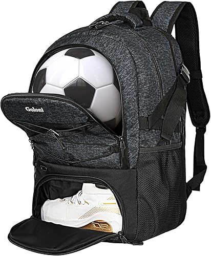 Miniatura 8 de Goloni Mochila de tenis con 2 raquetas con compartimento ventilado para zapatos, adecuada para pickleball, baloncesto, bádminton, fútbol