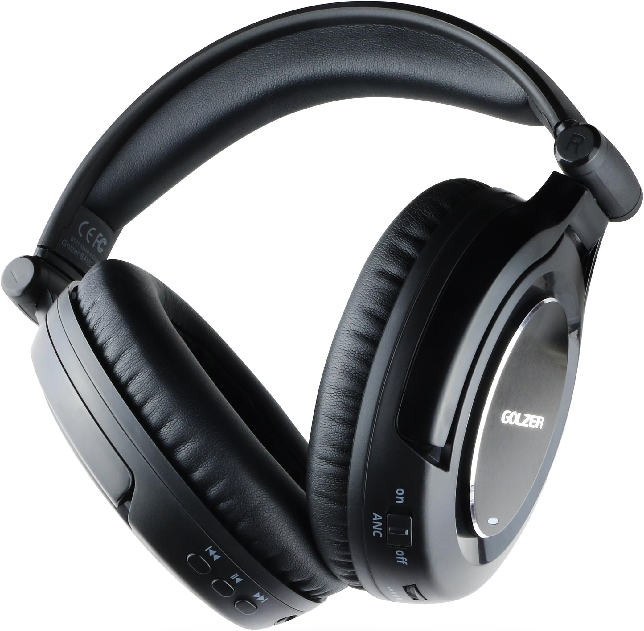 Golzer BANC-70s Wireless Bluetooth Headphones with Active Noise Cancelling, Headphones-to-Heaphones Audio Sharing, Internal Mic, Detachable Wired Audio