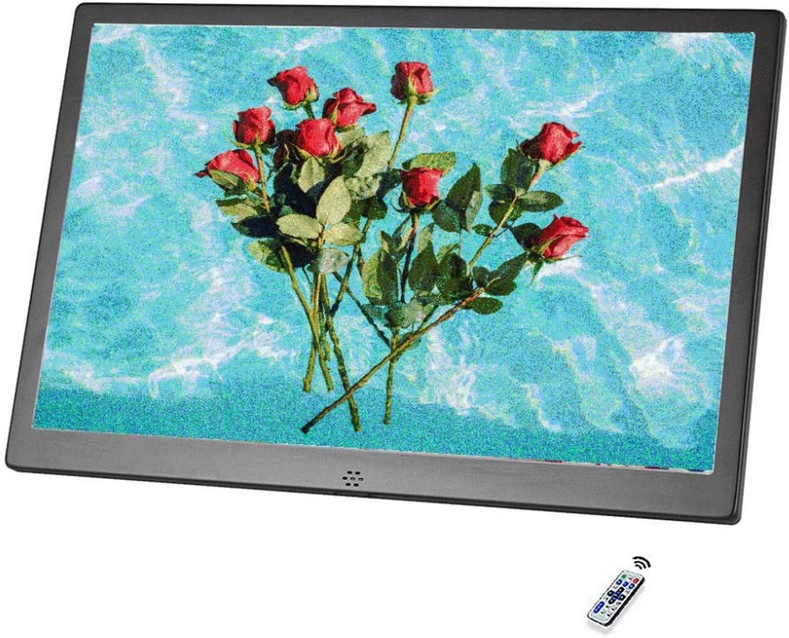 MYUYEE 12.1-Inch Digital Photo Frame - 1280X800 Ips Screen, With Music And Video Player, Calendar And Alarm Clock Functions, Remote Control, Gold. (Black-12)