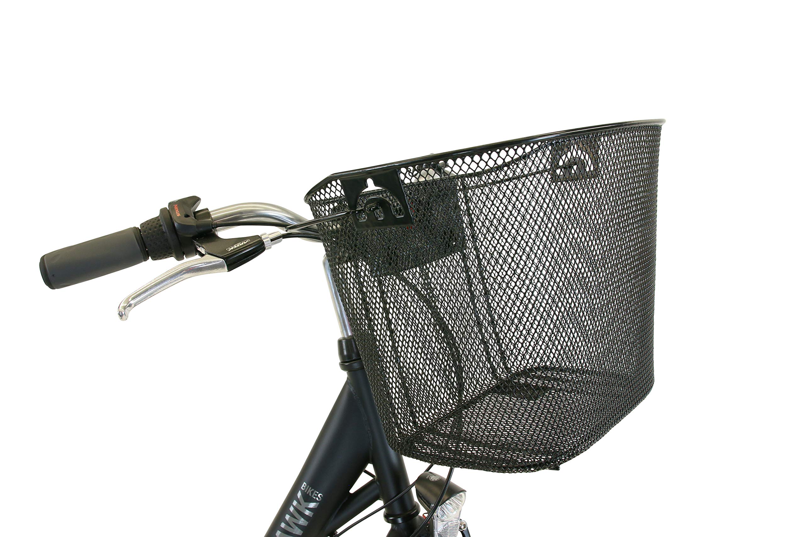 HAWK City Wave Premium Plus Vélo femme avec panier I Vélo pour femme avec moyeu Shimano 3 vitesses, éclairage et poignées ergonomiques