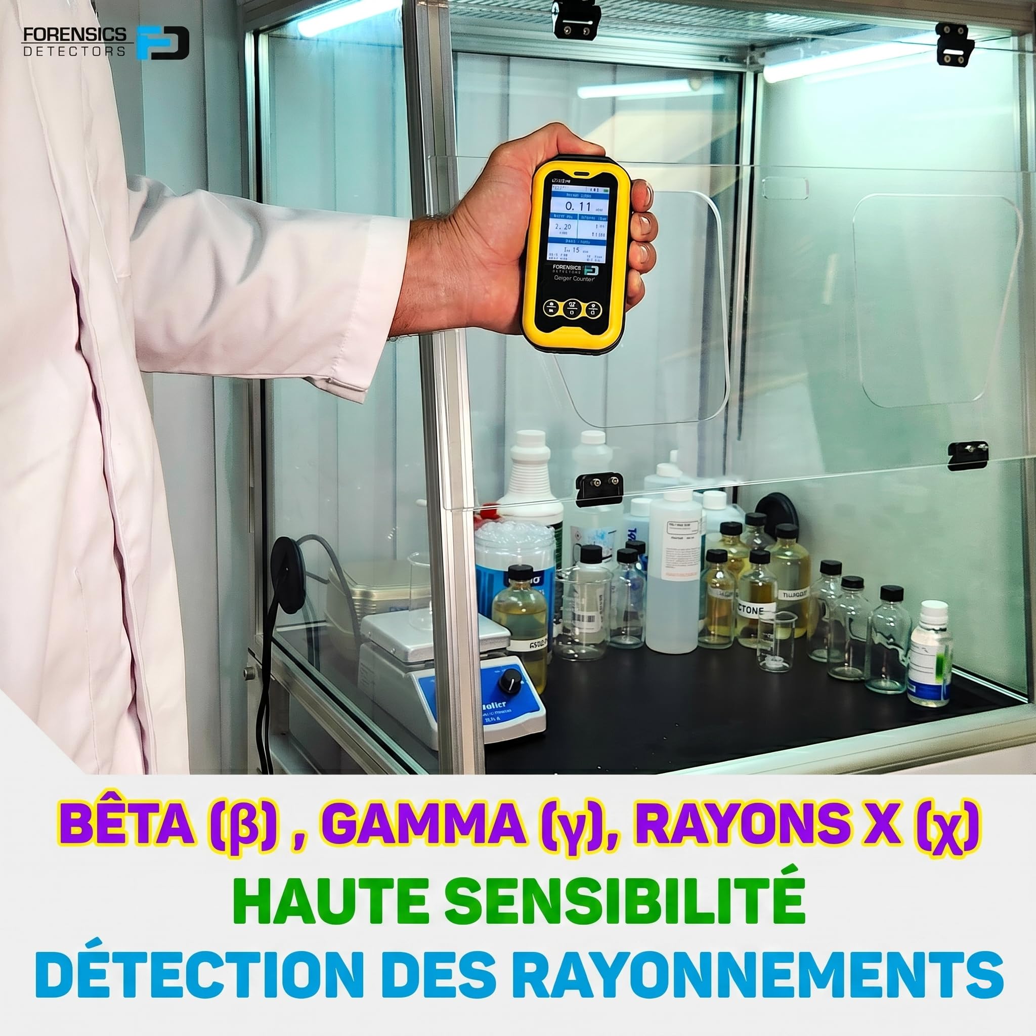Compteur Geiger + Carte De Test De Radiation | Durée De Vie Du Capteur 20 Ans | Détecteur De Rayonnements | Bêta, Gamma Et Rayons X | Test De Chute Réussi Depuis 10 Pieds