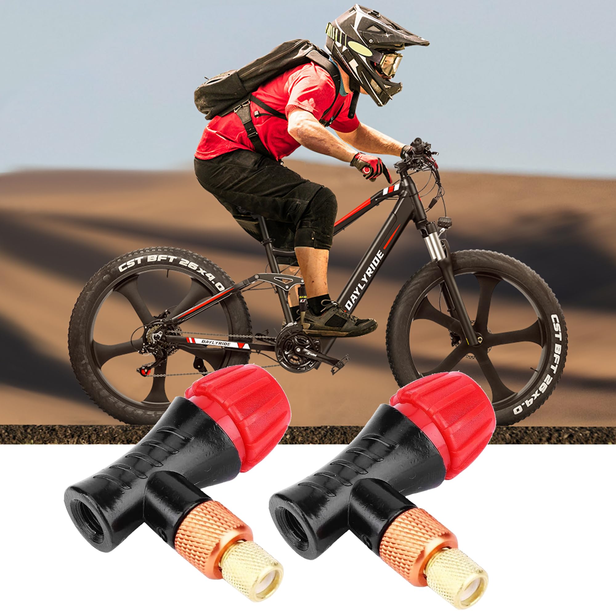 CO2 pompka rowerowa, pompka rowerowa CO2 z kartuszem, kartusz CO2, adapter do wentylu francuskiego do rowerów górskich i wyścigowych
