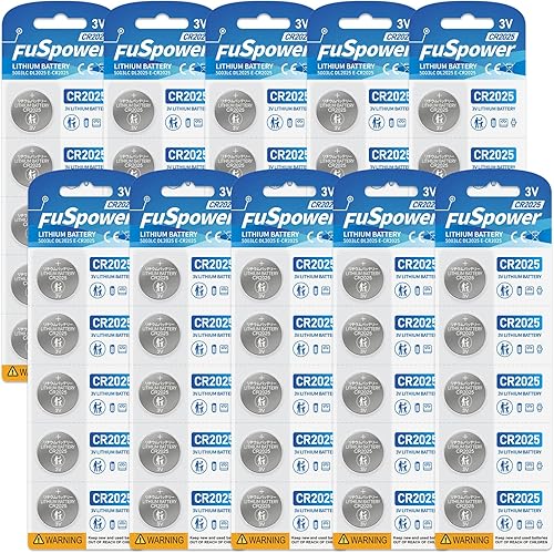 Fuspower CR2025 Batería de litio de 3 voltios CR2025 (50 unidades (paquete de 1))