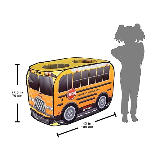 Miniatura 7 de Sunny Days Entertainment Autobús escolar desplegable  Casa de juegos interior para niños  Regalo de juguete de vehículo amarillo para niños y niñas