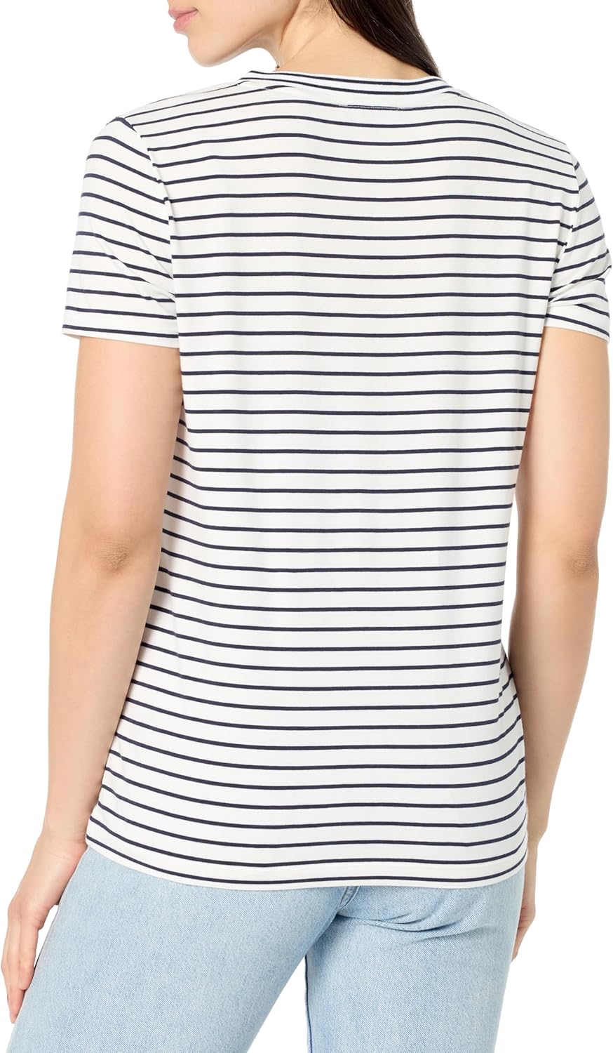 Nautica Jeans Women's V-Neck T-Shirt, Bright White/Night Sky, XS - Image 2