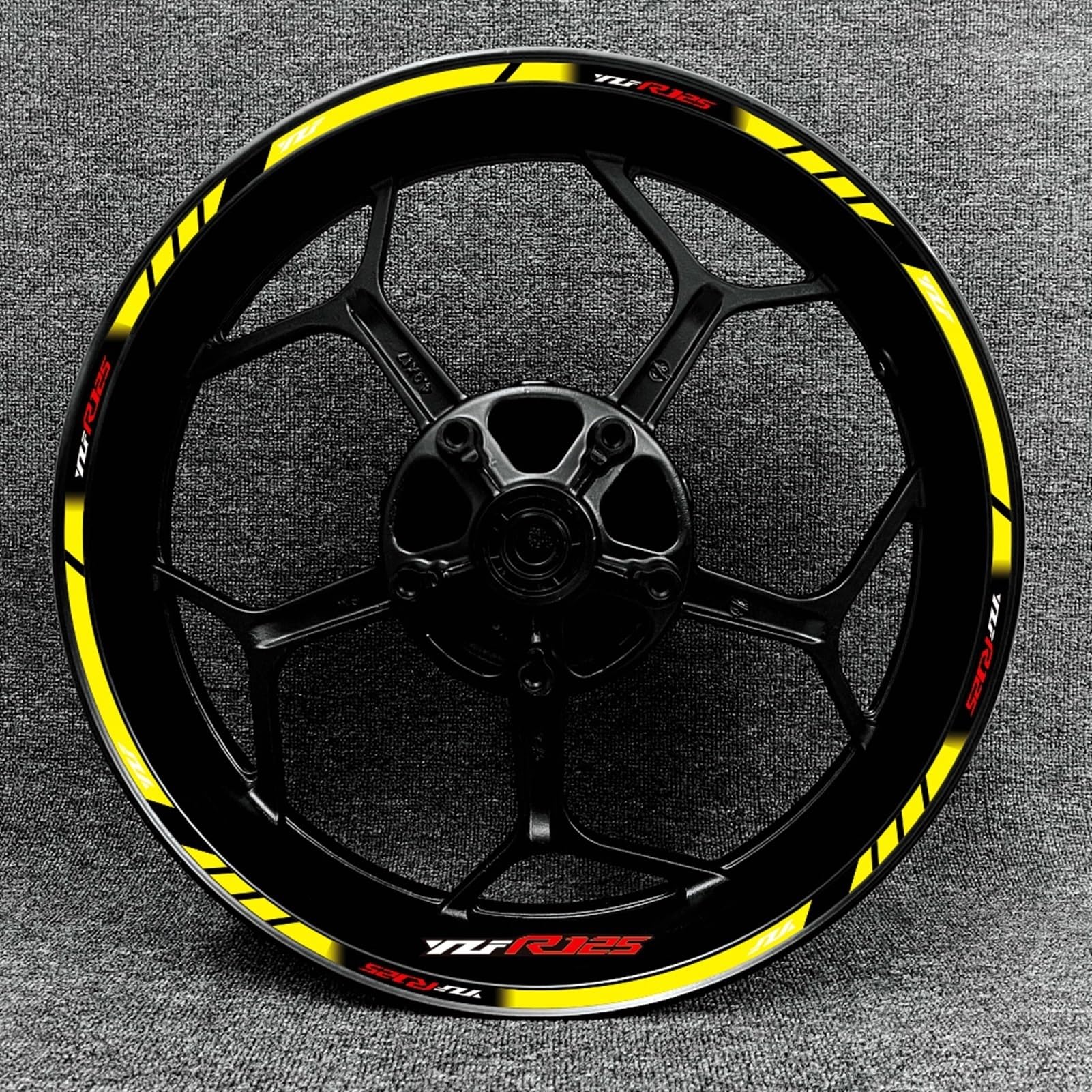 Motorcycle Front and Rear Tire Rim Reflective Decals Waterproof Stickers Accessories for Yamaha YZF R125 Decorative(Color17)