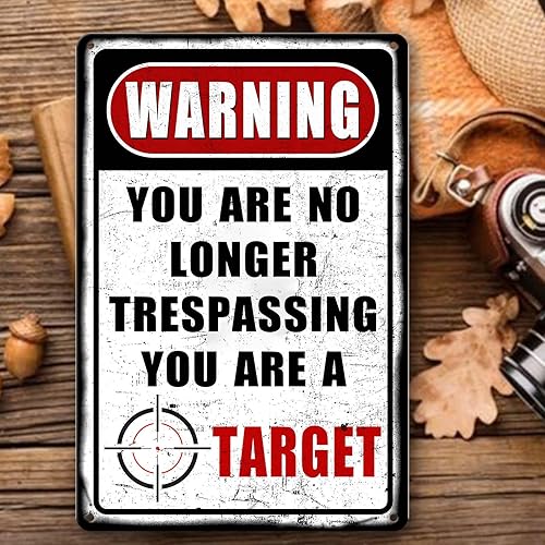Miniatura 7 de Letreros de metal divertidos de "No Trespassinging", letrero de metal vintage de advertencia para patio, propiedad privada, letrero de metal para