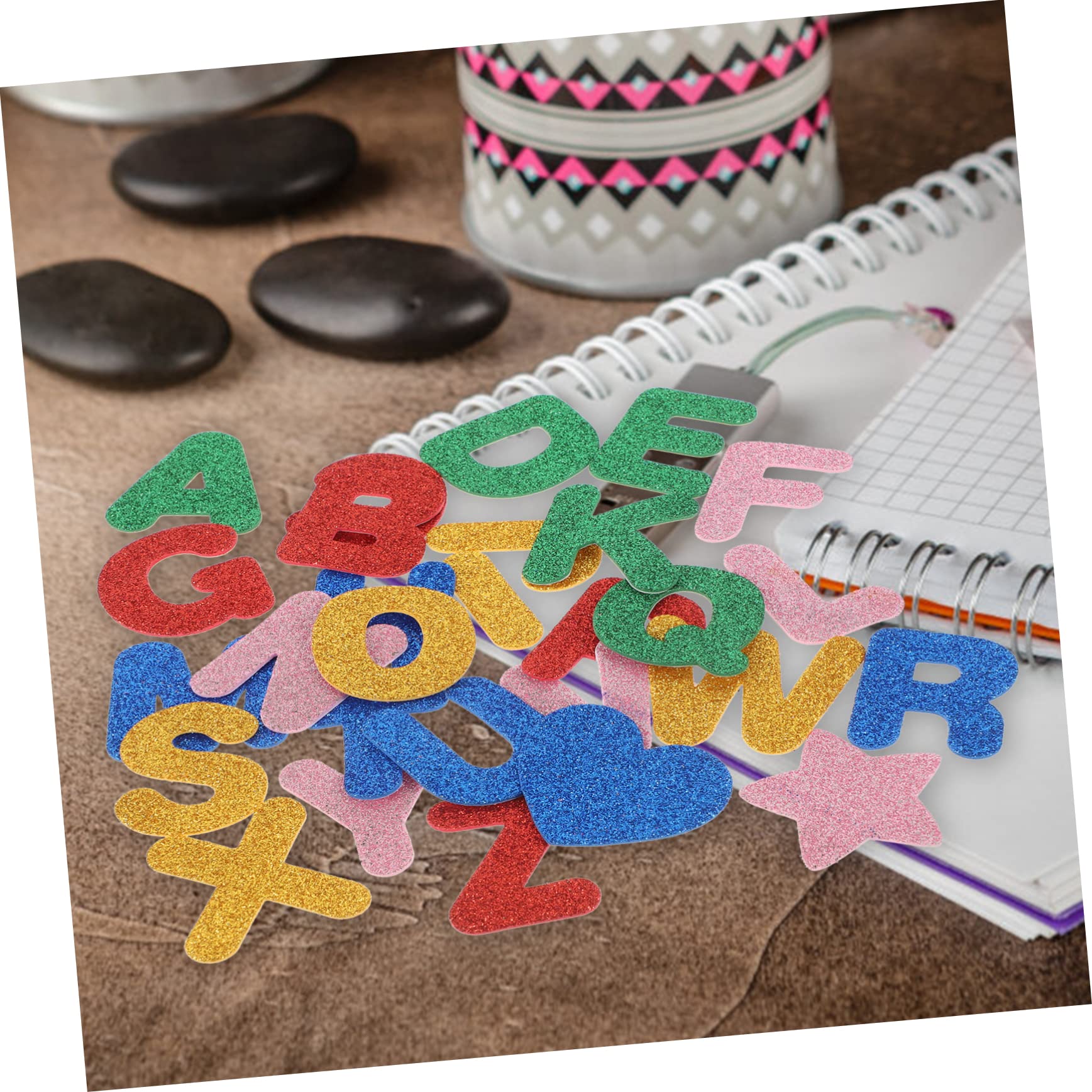 NUOBESTY 5 Pezzi Adesivi Con Dell'Alfabeto Glitter Grandi Etichette Adesivi Per Album Per Per Decorativi Con Inglesi Eva