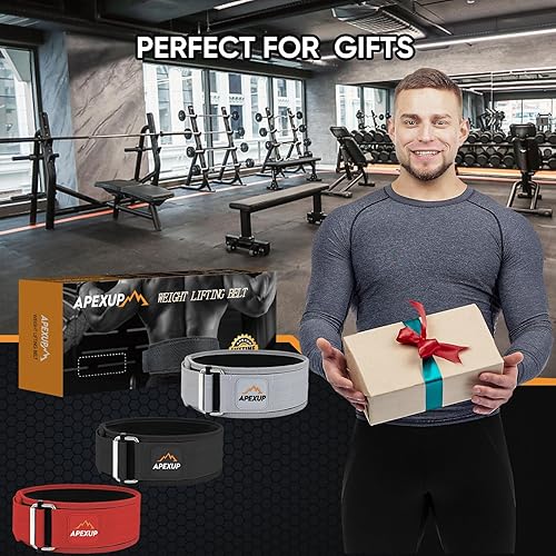 Miniatura 6 de APEXUP Cinturón de levantamiento de pesas para hombres y mujeres, cinturón de gimnasio de 4 pulgadas, cinturón de levantamiento de pesas para