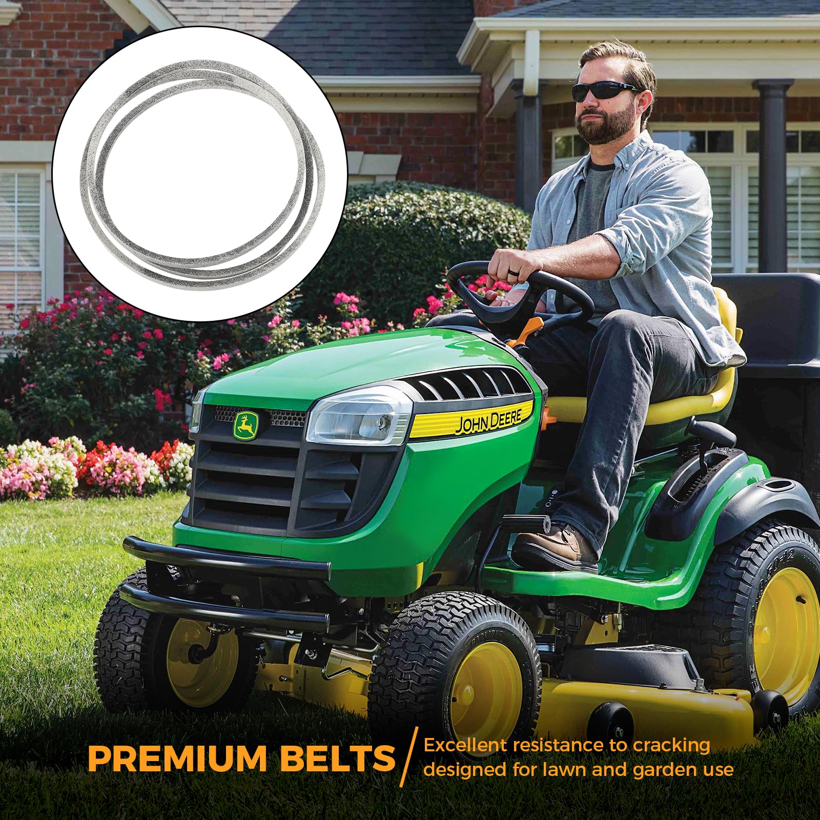 Cinghia per maglia da taglio per tosaerba da 107 cm GYZJ per John Deere GX20072 GY20570 Compatibile con John Deere 102 105 L100 L105 D100 D110 D120 D130 X110 X125 X145 E100 E110 E120 LA105 LA110 LA115