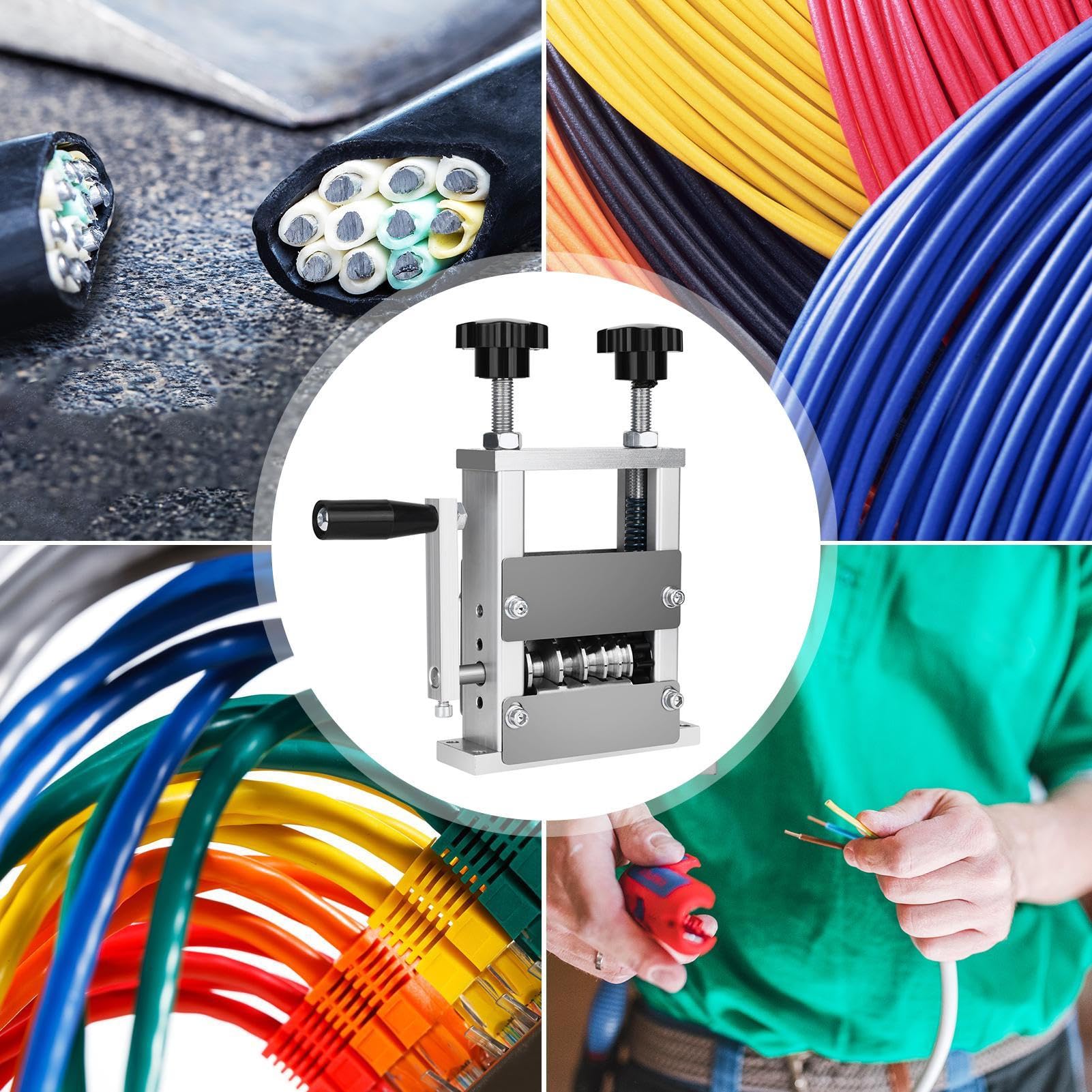 Máquina Pelacables Accesorio de Corte de Precisión para Herramientas | Pelador de cables accionado por taladro Mantenimiento de cables industriales, reciclaje de cobre sobrante