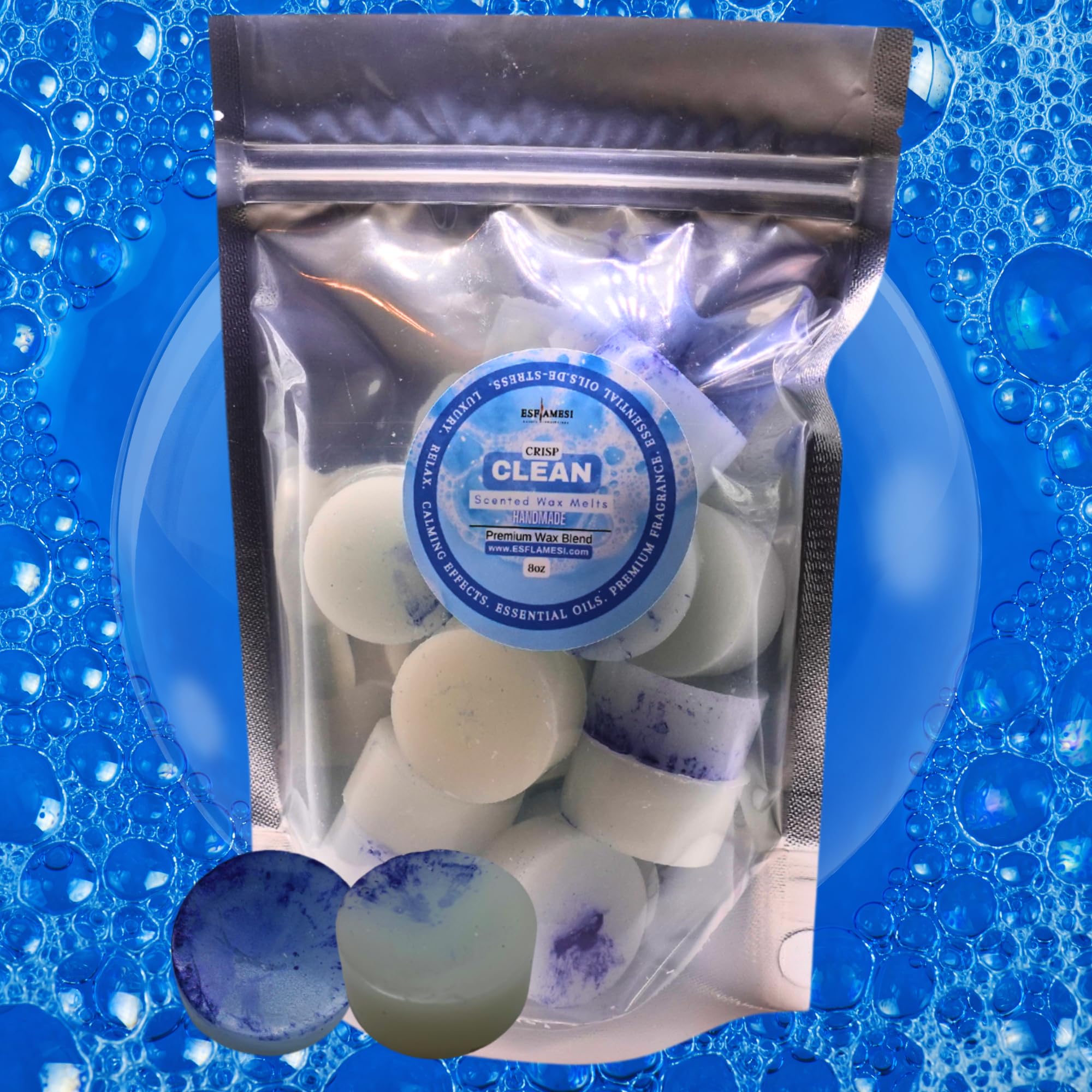 Scented Wax Melts | CRISP CLEAN SCENT | WAX MELTS | Strongly Scented | HANDMADE | Lasting Aromatherapy | Home Fragrance Gifts | USA Made