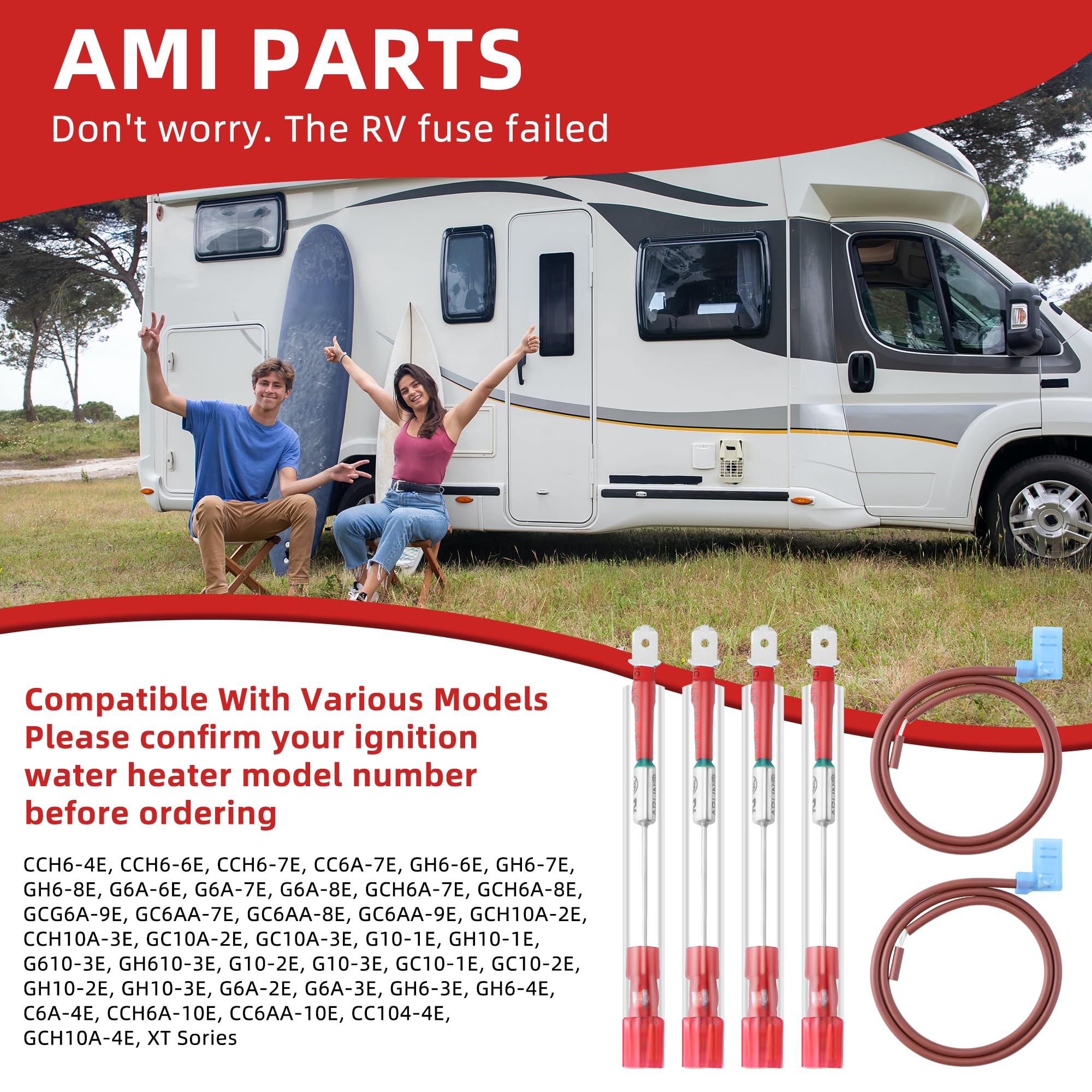 AMI PARTS Kit di taglio termico per scaldabagno 93866, parte di ricambio per WC, accessori mobili per camper, lavori di ricambio per auto su scaldabagno elettronico (4 pezzi)
