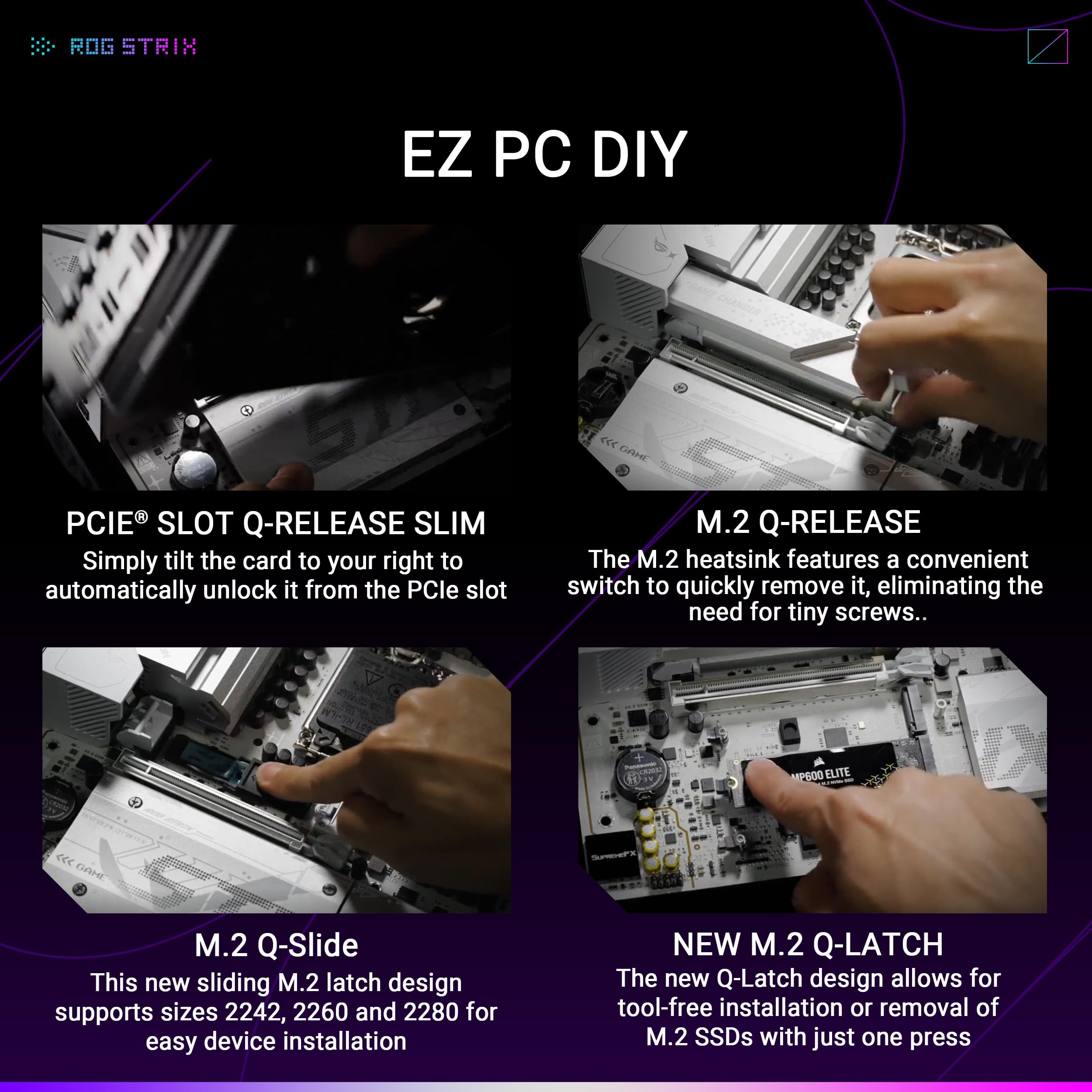 ASUS ROG Strix B860-G WiFi do gier, płyta główna MATX, gotowa do komputerów z zaawansowaną SI, 14+1+2+1 stopnie mocy, gniazda DDR5, PCIe 5.0, cztery gniazda M.2, WiFi 7, AI Networking II, Aura Sync
