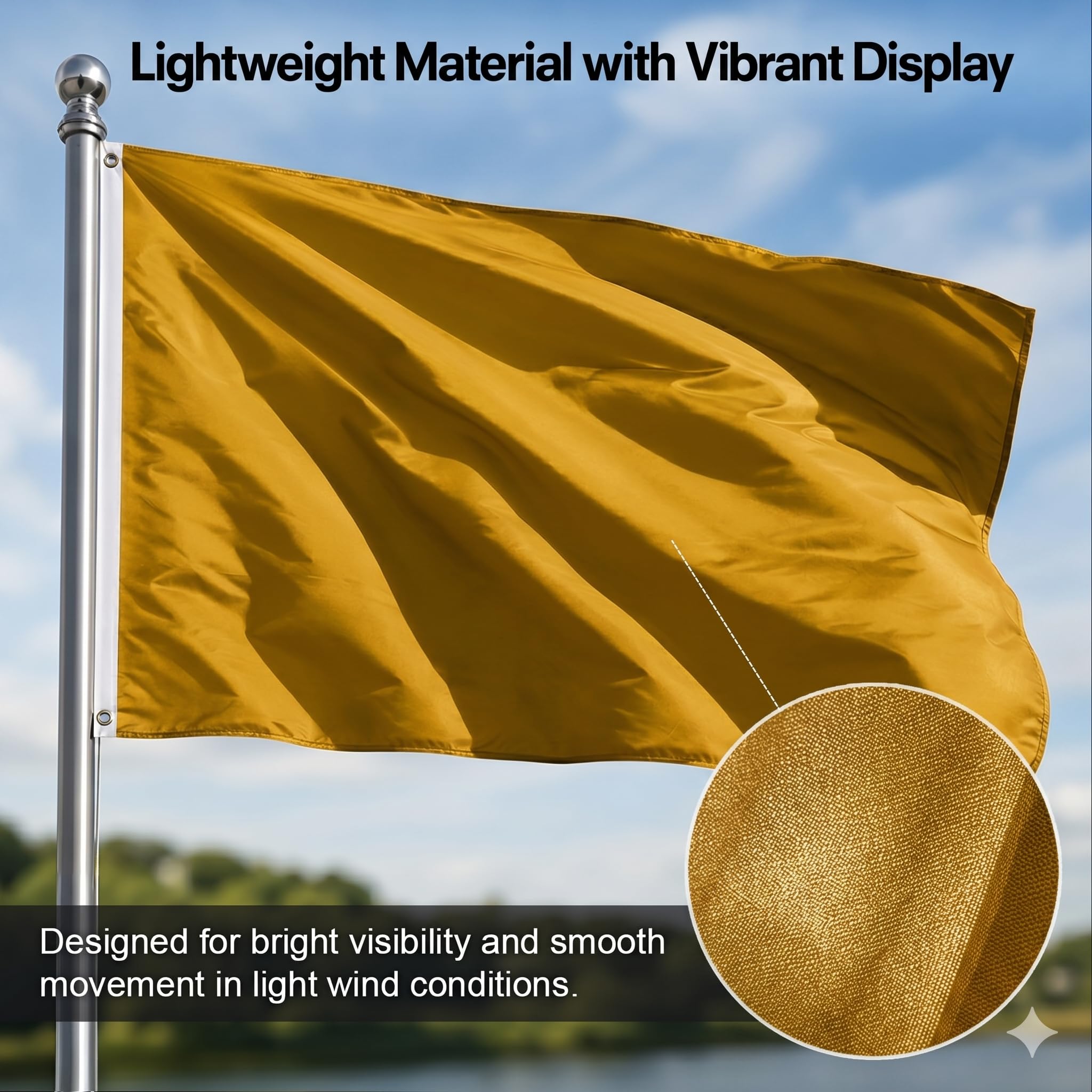 Amazon.com : DMSE Solid Gold Flag, 2x3 Flag, UV Resistant, Fade