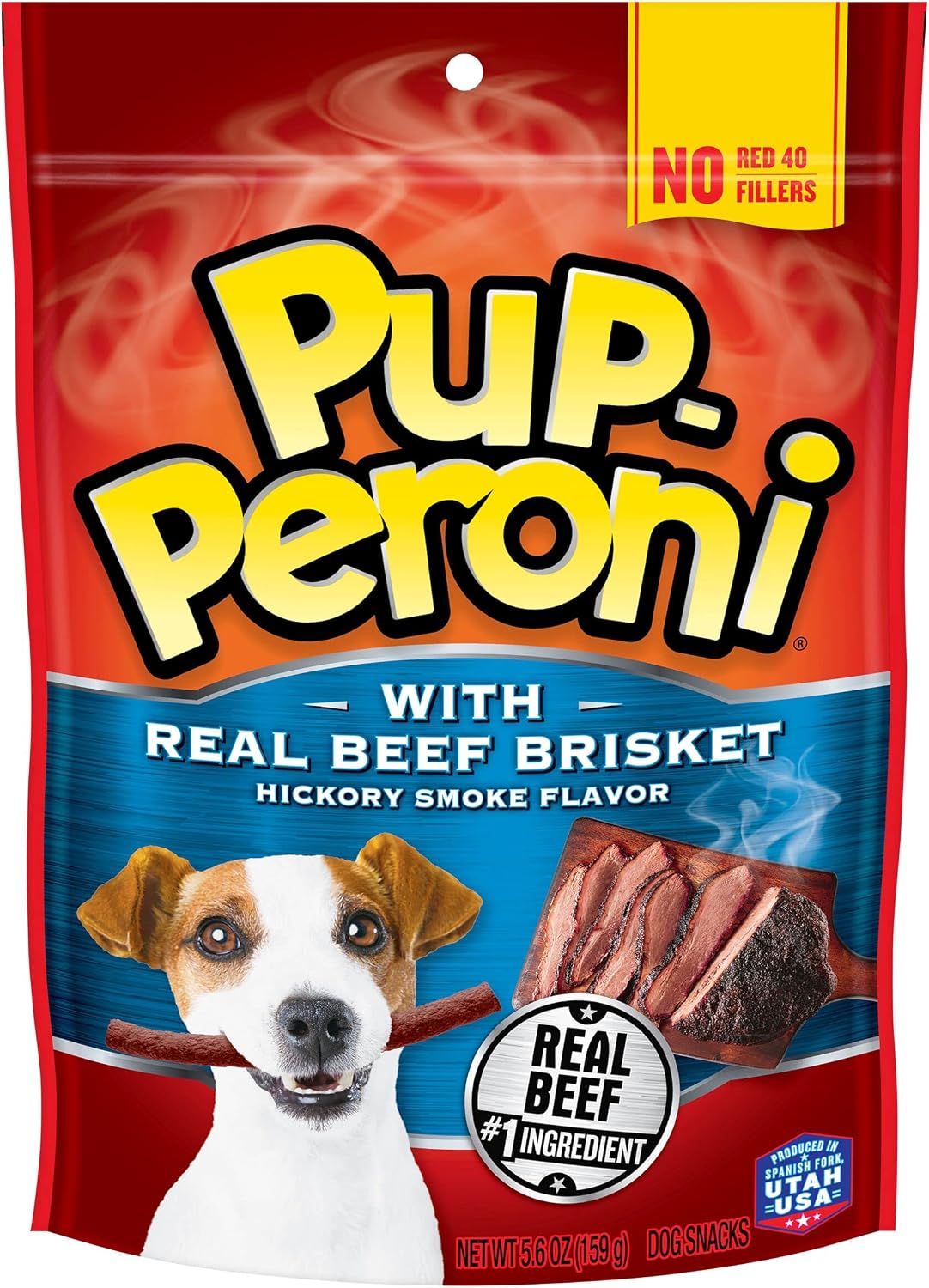 Pup-Peroni Dog Treats with Real Beef Brisket, Hickory Smoke Flavor, 5.6 Ounce (Pack of 8)