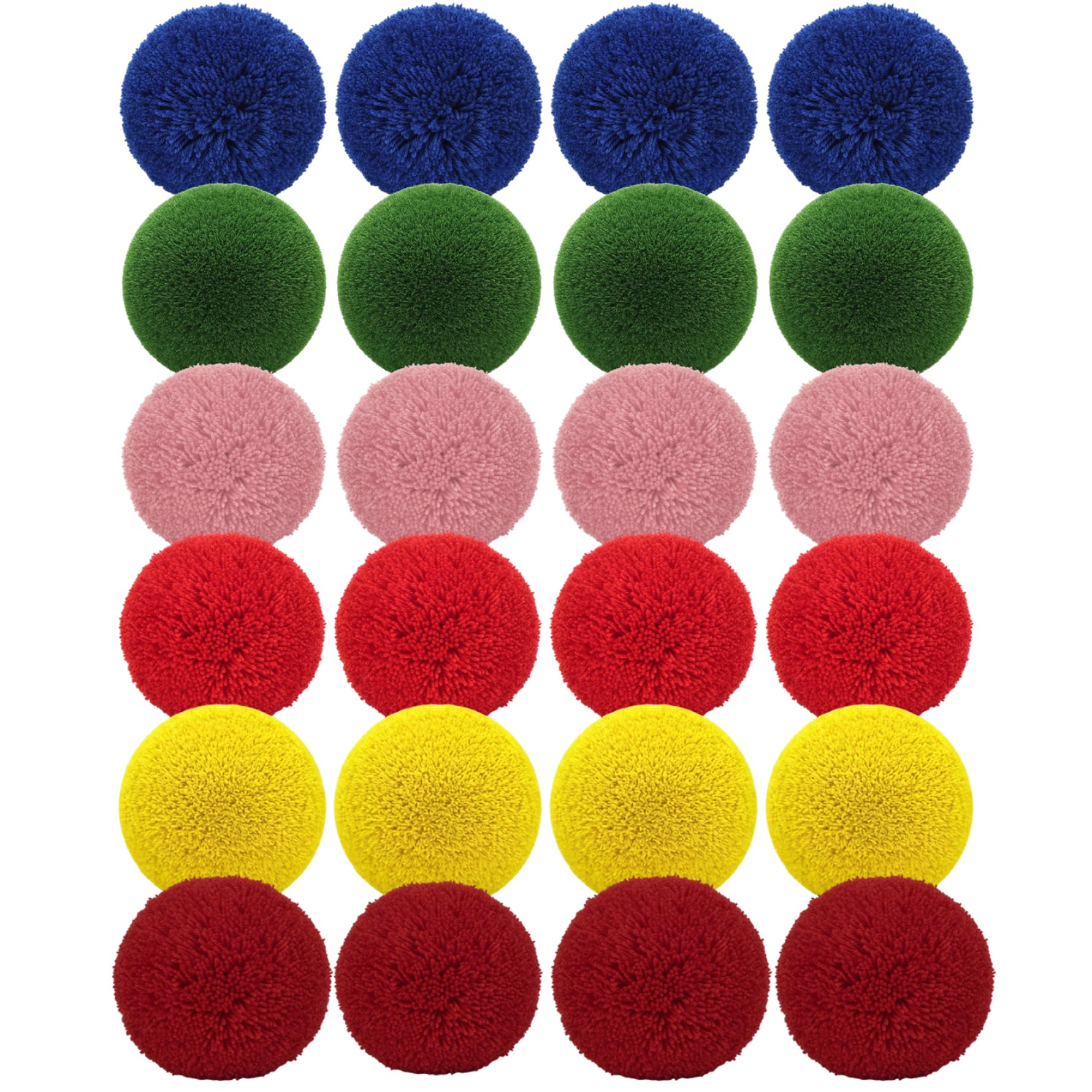 24er-Pack Garnbälle, 10 cm, Flauschige, weiche Dodgeballs für Kinder und Erwachsene, sichere Spielplatzbälle für Indoor-Outdoor-Spiele, Handball, zufällig ausgewählt