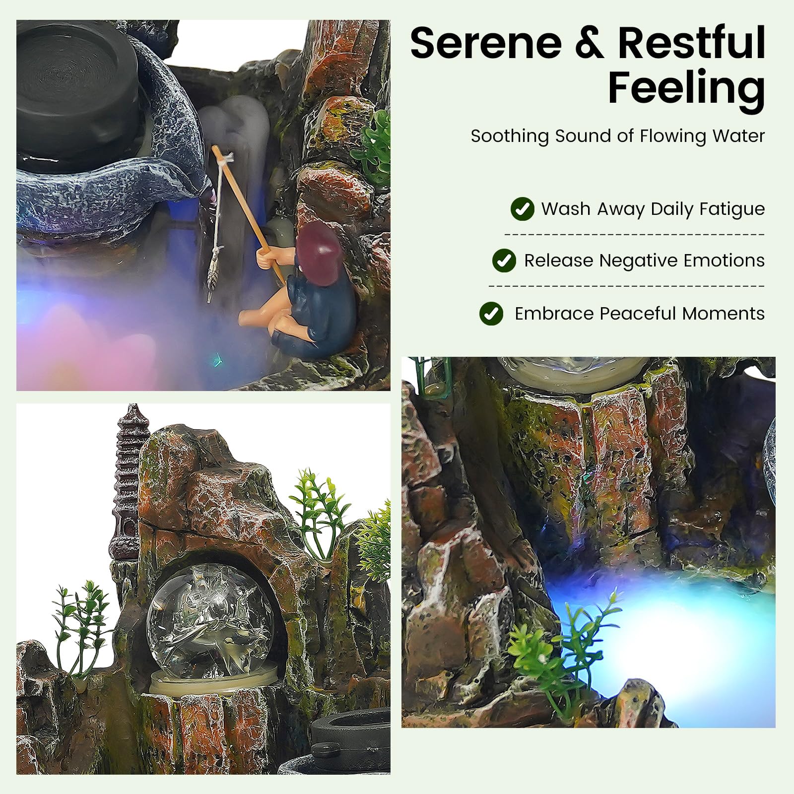 SHZICMY Éclairage de jardin en cascade - Plante verte - Décoration pour l'intérieur et le bureau