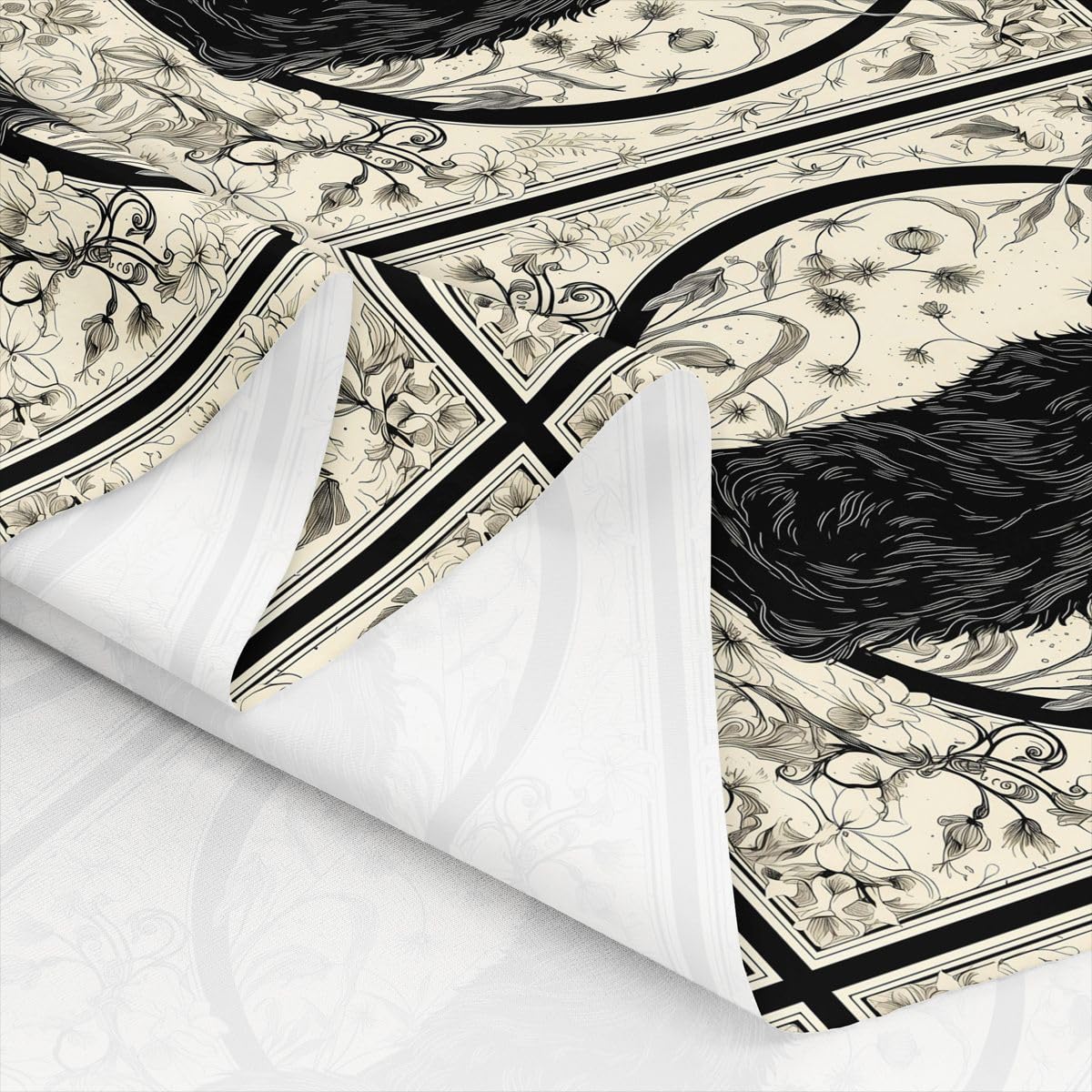 Homewish Tela con estampado de gato negro de The Yard