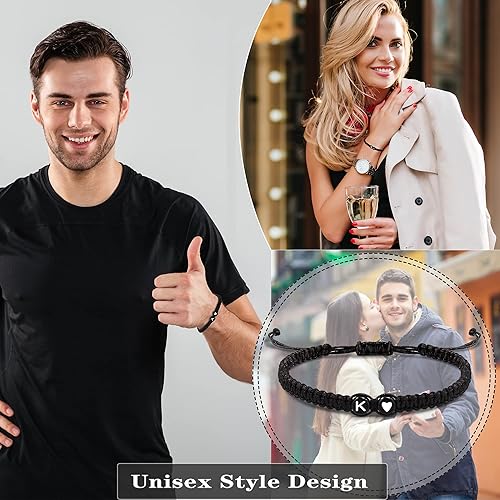 Miniatura 6 de Btysun Pulseras con iniciales para mujer, rellenos de calcetines para adolescentes, mejores amigas, regalos de cumpleaños, graduación, ajustable