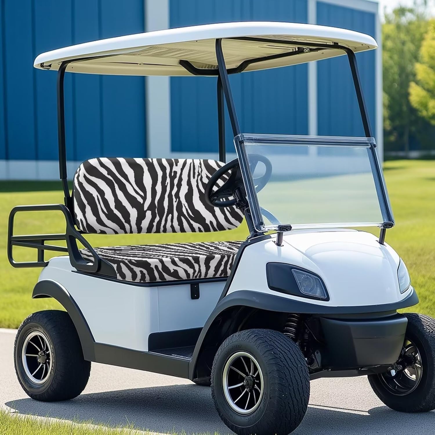 Biyejit Golf Cart Seat Covers, Breathable Golf Cart Cushion Cover Kit Golf Cart Seat Protectors for 2-Person Seats Club Car