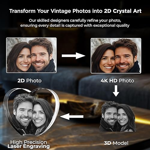 Miniatura 7 de Captur3D - Foto de corazón de cristal 3D personalizado con imagen grabada y mensaje regalo para cumpleaños boda recuerdo día de la madre San