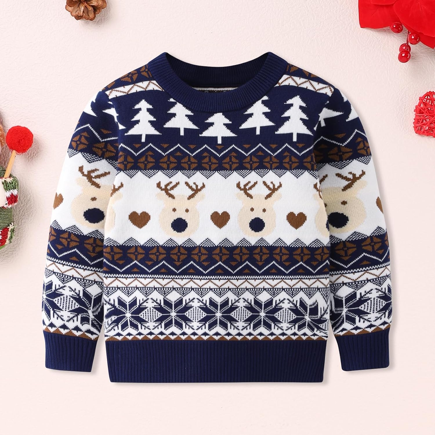 Toddle Baby Girl Boy Christmas Outfit Baby Girl Boy Christmas Sweater Sweatshirt Warm Crewneck Winter Clothes - Image 3