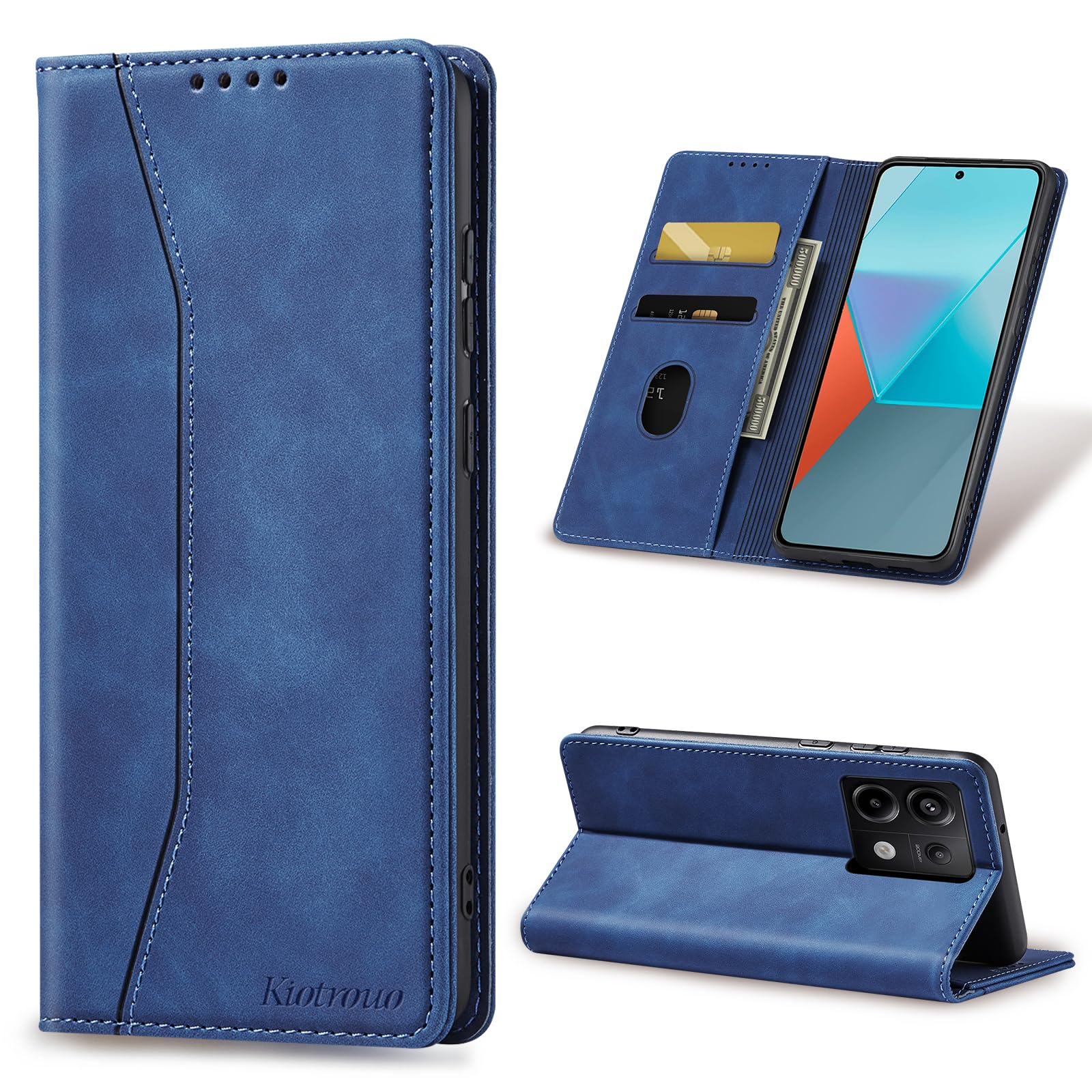 Custodia Portafoglio LBH Per Xiaomi Redmi Note 13 Pro 5G - Blu Petrolio, Con Vani Carte E Funzione Stand, Chiusura Magnetica