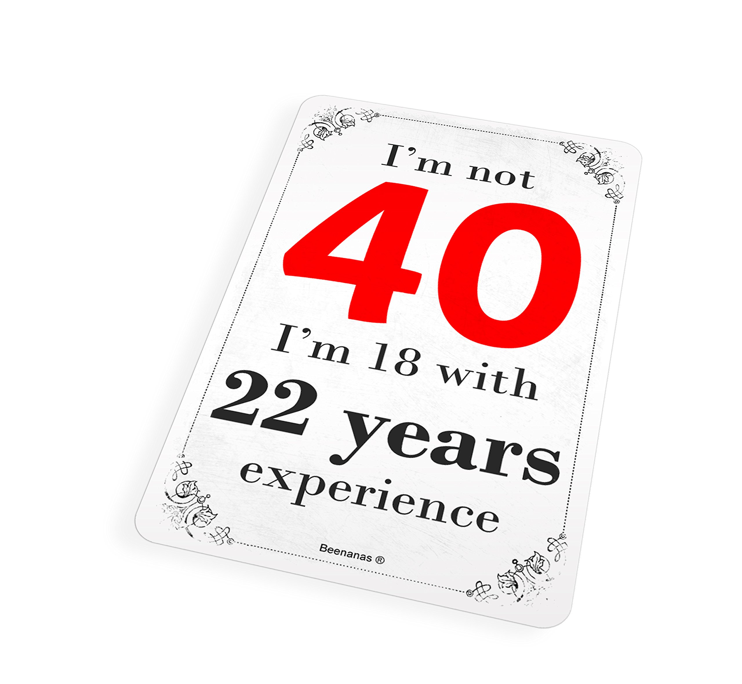 Beenanas I'm Not 40 Birthday Funny 40th Cute Fridge Magnet