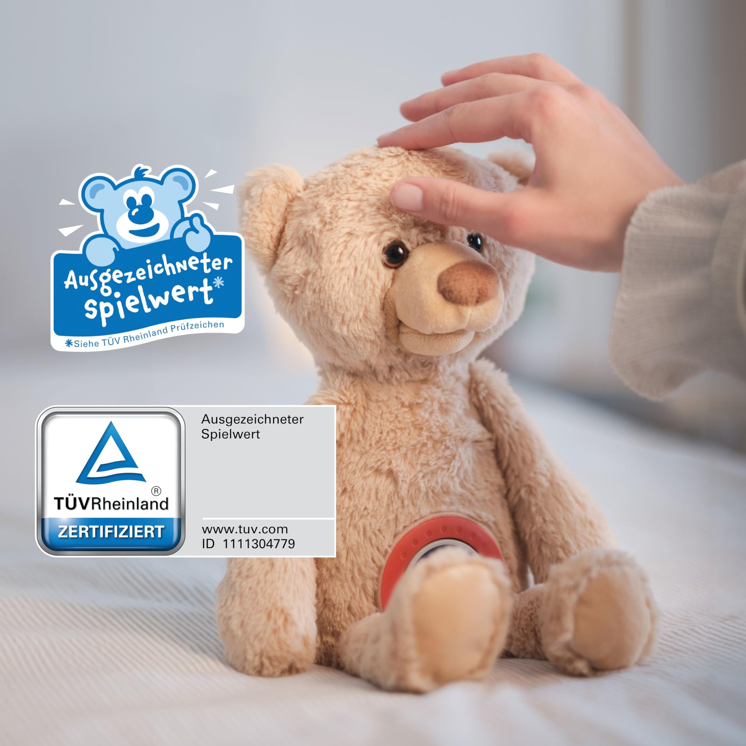 Theodore KekzBär: Der sprechende Kuschelfreund, Kekz Audiobox & Kuscheltier | Inkl. 3 Audiochips & Kekz-Beutel (Amazon exklusiv), Stofftier, Kekzhörer, Für Babys & Kinder bis 7 Jahre