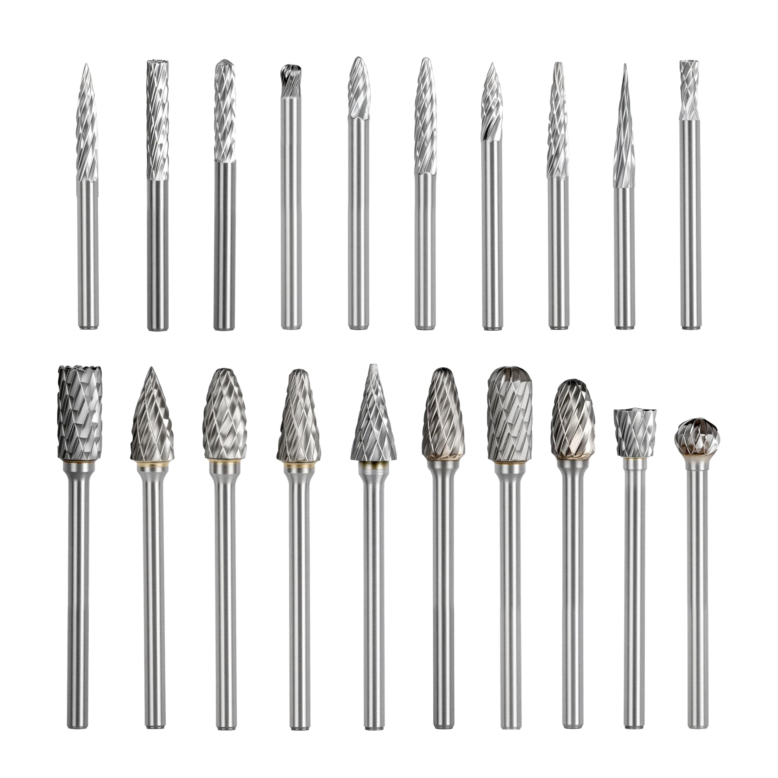 CSOOM 20 StückHartmetall Frässtifte Set, Hartmetallfräser mit Doppelschnitt, Wolfram Hartmetall Rotationsfräser, 3 mm Schaft, für Holz Gravieren, Schleifen, Schnitzen, Metallpolieren, Bohren